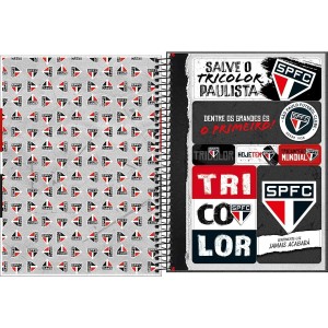 Caderno 16 Matérias Universitário Espiral São Paulo FC - Tilibra