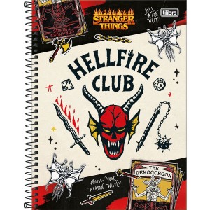 Caderno 1 Matéria Universitário Espiral Stranger Things - Tilibra