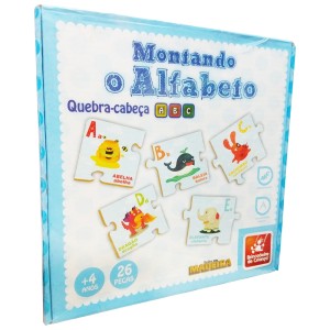 Montando O Alfabeto - Quebra-cabeça ABC - 26 Peças - Brincadeira de Criança
