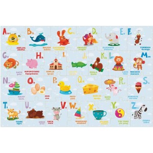 Montando O Alfabeto - Quebra-cabeça ABC - 26 Peças - Brincadeira de Criança