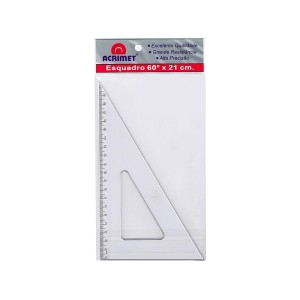 Esquadro Escolar Acrílico 60º X 21cm - Acrimet