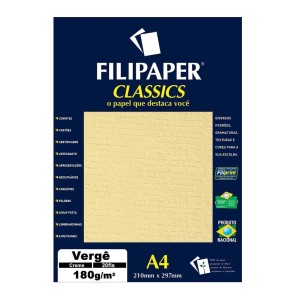 Papel Especial Vergê Creme A4 180g/m² - 20 Folhas - Filipaper