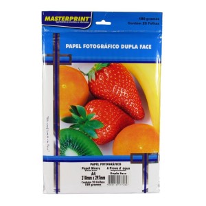 Papel Fotográfico Dupla Face A4 Masterprint 180g/m² - 20 Folhas