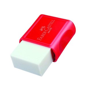 Borracha C/ Capa Plástica Vermelha FC Max - Faber-Castell