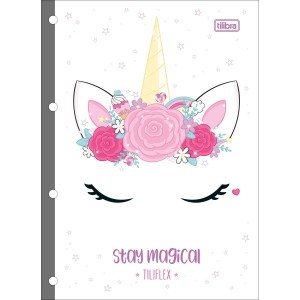 Bloco de Fichário 80 Folhas Universitário Unicórnio - Stay Magical - Tilibra
