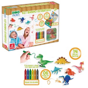 Kit Banho Divertido - Dino Friends - Brincadeira de Criança