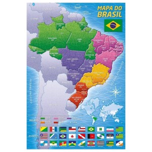 Quebra-cabeça 200 peças Mapa do Brasil - Grow