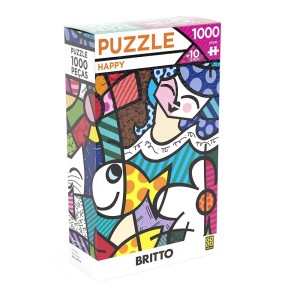 Quebra-cabeça 1000 peças Romero Britto Happy - Grow