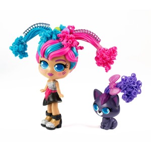 Boneca Curli Girls e Mascote - Milli e Vouge - Brinquedos Rosita