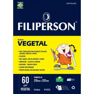 Bloco Vegetal A4 - 50 Folhas 60g/m² - Filiperson