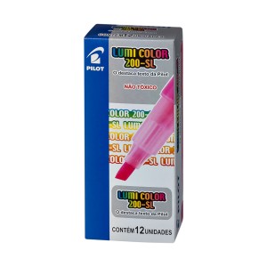 Caixa Marca Texto Lumi Color Rosa - 12 Unidades - Pilot