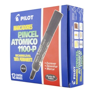 Pincel Atômico 1100-P Preto - Caixa com 12 Unidades - Pilot