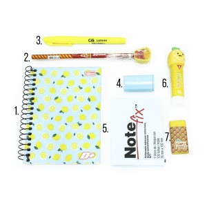 Kit Papelaria Diverso 8 - Amarelo e Azul