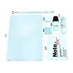 Kit Papelaria Diverso 9 - Azul Pastel