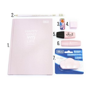 Kit Papelaria Diverso 12 - Rosa Pastel