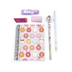 Kit Papelaria Diverso 13 - Rosa e Lilás