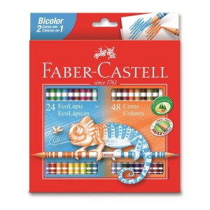 Lápis de Cor Faber-Castell 48 Cores – 24 Lápis Bicolor
