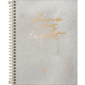 Caderno Colegial 1 Matéria Espiral Cambridge Shine Prata - Tilibra