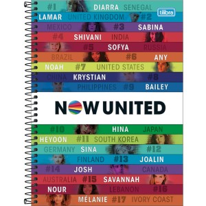 Caderno 1 Matéria Universitário Espiral Now United - Tilibra