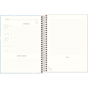Caderno de Receitas Espiral Soho - Azul - Tilibra