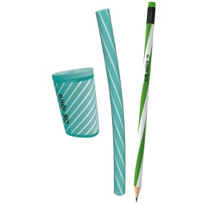 Kit Papelaria Trio Cis Spiro Lápis Borracha e Apontador (Verde)