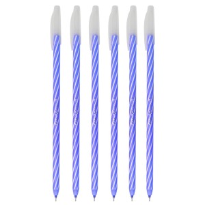 Caneta Esferográfica Cis Spiro Azul - Kit c/ 6 Unidades