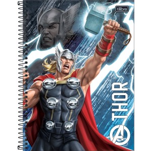 Caderno 1 Matéria Universitário Espiral Vingadores Thor - Tilibra