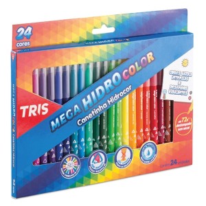 Canetinhas Hidrocor Tris Mega Hidro Color - 24 Cores