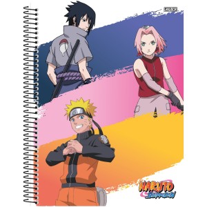 Caderno 1 Matéria Universitário Espiral Naruto - São Domingos