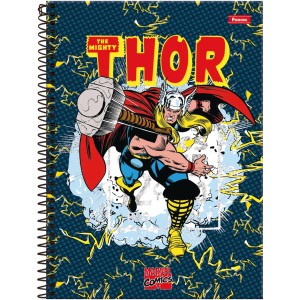 Caderno 1 Matéria Universitário Espiral Marvel Comics - Foroni