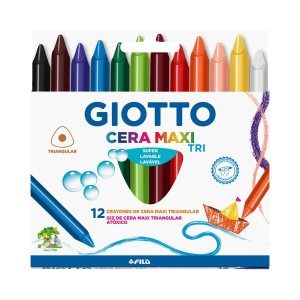 Giz de Cera Triangular Giotto Cera Maxi Tri 12 Cores