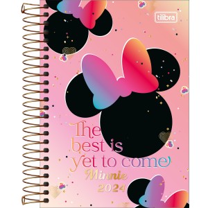 Agenda Espiral Diária 12,9 x 18,7 cm Minnie 2024 - Tilibra