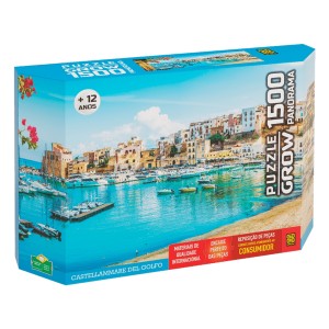 Quebra-cabeça Puzzle 1500 peças Panorama Castellammare del Golfo - Grow