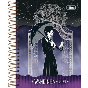 Agenda Espiral Diária 11,7 x 16,4 cm Wandinha 2024 - Tilibra