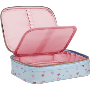 Estojo Box Académie Coração Metalizado Azul - Tilibra