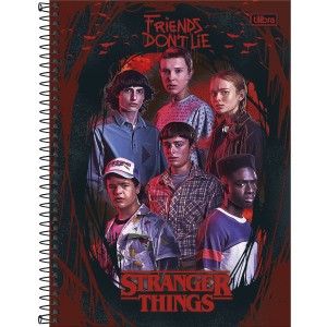 Caderno 10 Matérias Universitário Espiral Stranger Things - Tilibra